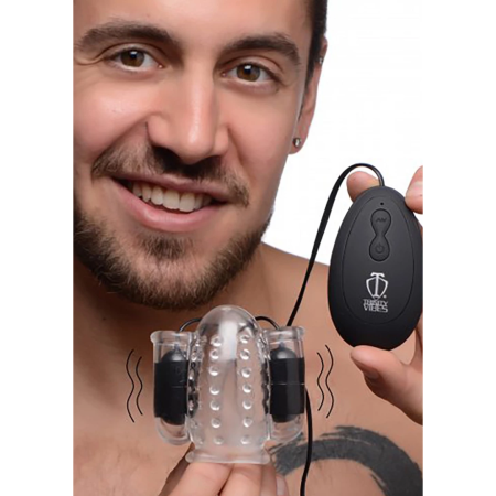 XR Brands Master Series Dual Vibrating Silicone Intimate Head Massager