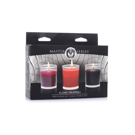 XR Brands Flame Drippers Sensation Candle Set 3-Pack Low Melting Point