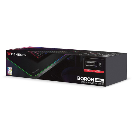 GENESIS Boron 500 XXL RGB Žaidimo pelės padėkliukas Juoda