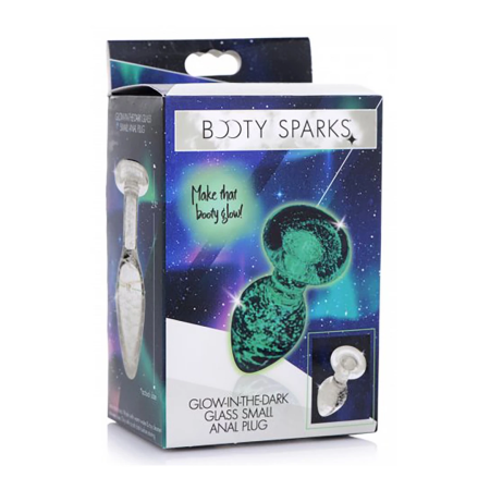 Booty Sparks Glow-In-The-Dark Glass Plug Small - Luminous Borosilicate