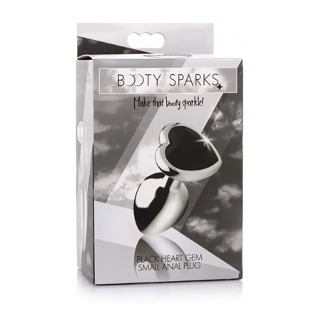 Black Heart Aluminum Intimate Plug Small - Lightweight, Nickel-Free, Black