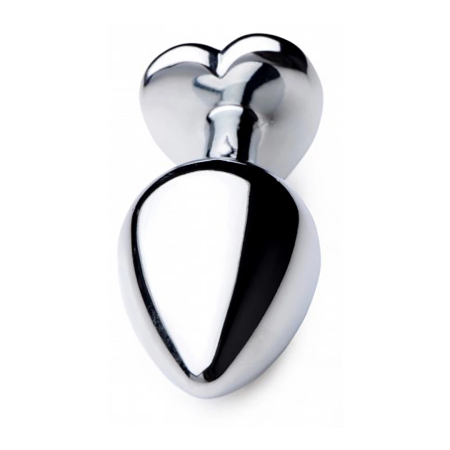 Black Heart Medium Anal Plug Aluminum Alloy Weighted Design