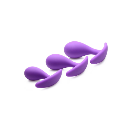 XR Brands Booty Poppers Silicone Training Set 3 Sizes Black