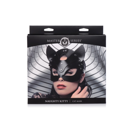 XR Brands Naughty Kitty Vegan Cat Mask Adjustable Black