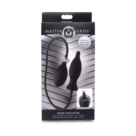 Dark Inflator Silicone Adjustable Pressure Anal Plug 4.5" Black