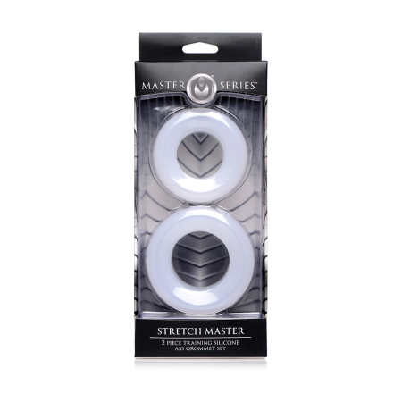 XR Brands Stretch Master Silicone Dual Ring Set - 2 Sizes, Black