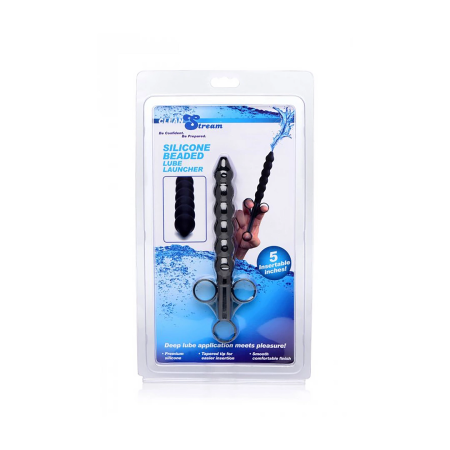 CleanStream XL Silicone Lubricant Applicator with Beaded Shaft, Black