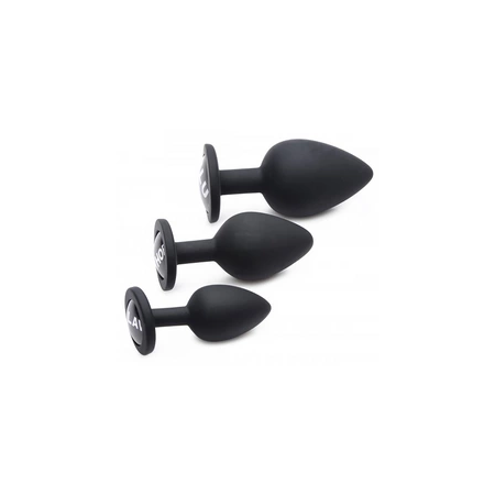 XR Brands Dirty Words Silicone Plug Set - 3 Sizes, Tapered Shape