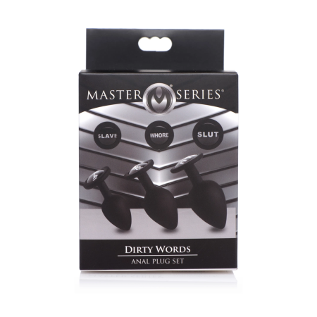 XR Brands Dirty Words Silicone Plug Set - 3 Sizes, Tapered Shape