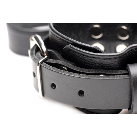 Master Series Leather Bed Restraint System - Adjustable Black Set