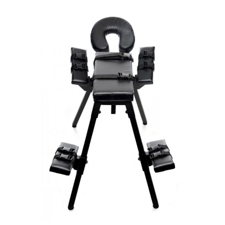 XR Brands Obedience Adjustable Steel Intimate Furniture Bench Black