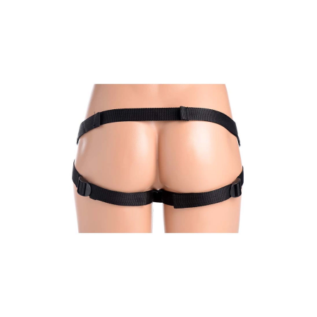 XR Brands Double-G Deluxe Vibrating Strap-On System Purple Set