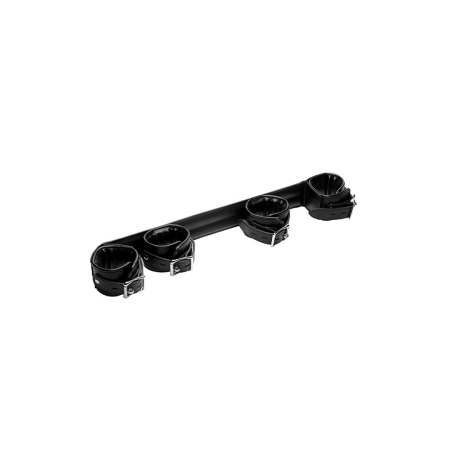 XR Brands Strict Adjustable Spreader Bar System, Black, PU Leather