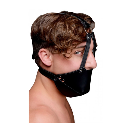 Master Series Ball Gag Adjustable Head Harness - Black, Removable Gag