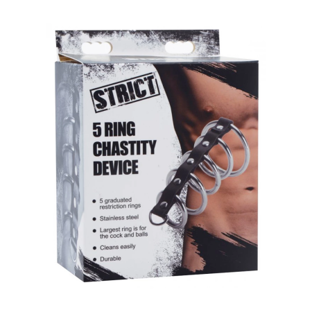 XR Brands Gates of Hell Model - Five-Ring Stainless Steel System