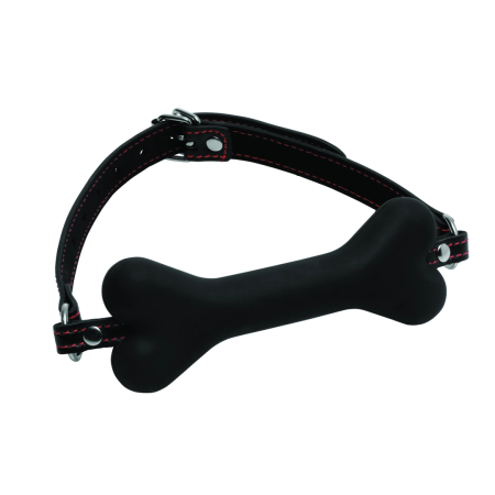 XR Brands Hound Adjustable Silicone Dog Bone Gag Red Strap