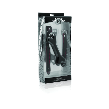 XR Brands Hound Adjustable Silicone Dog Bone Gag Red Strap