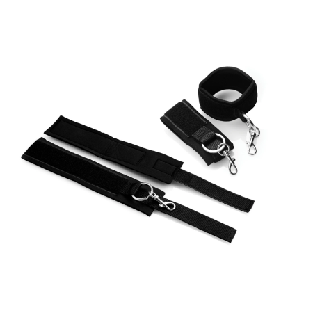 XR Brands Subtrap Adjustable Over-the-Door Restraint Set Black