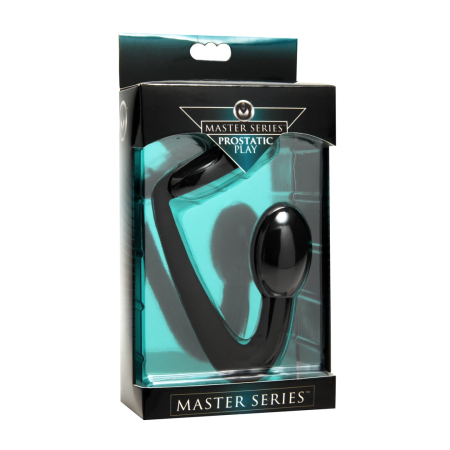 XR Brands Explorer Silicone Support Ring with Prostate Massager Black