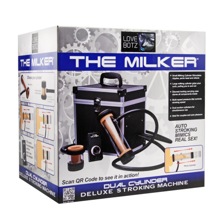 LoveBotz The Milker Automatic Suction Machine with Dual Cylinders, Black