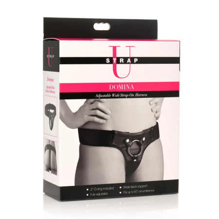 Strap U Domina Wide Belt Adjustable Harness Black up to 60" Waist