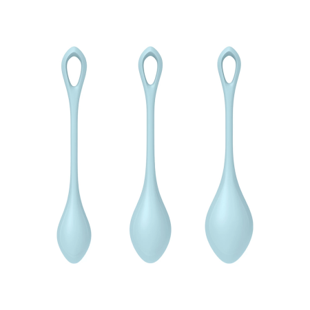 Satisfyer Yoni Power 2 Kegel Ball Set - Blue, Ergonomic Silicone