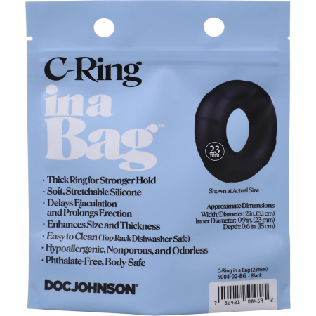Doc Johnson TitanMen Silicone Performance Ring Black Flexible