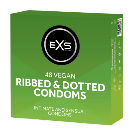 EXS Ribbed & Dotted Latex 56mm Textured Protection 48-Pack