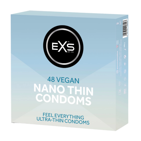 EXS Nano Thin 48-Pack Premium Ultra-Thin Latex Barrier 0.045mm Regular