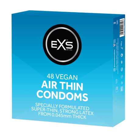 EXS Air Thin Ultra-Light Barrier 48-Pack - Anatomical Shape, Latex