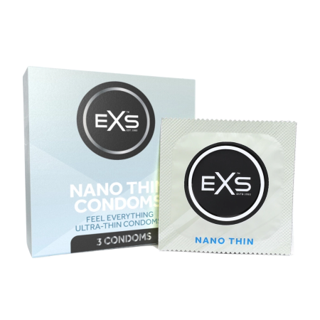 EXS Nano Thin 3-Pack Ultra-Thin Latex Protection 53mm Odorless