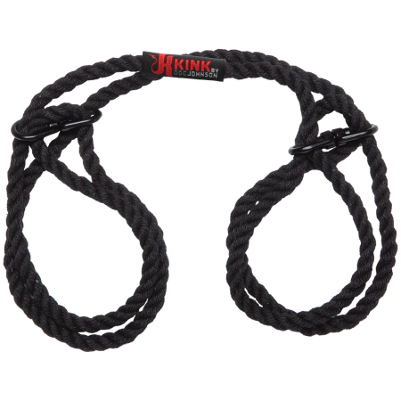 Restrain Bind Tie 6mm Hemp Cuffs Black - Adjustable Wrist or Ankle Model
