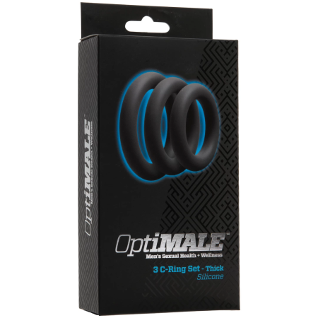 Doc Johnson OptiMALE Silicone Ring Set 3 Sizes Black/Slate