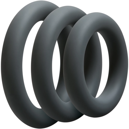Doc Johnson OptiMALE Silicone Ring Set 3 Sizes Black/Slate