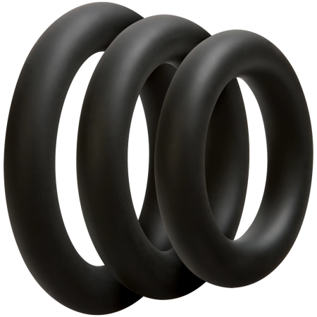 Doc Johnson OptiMALE Silicone Thick Ring Set 3 Sizes Black/Slate