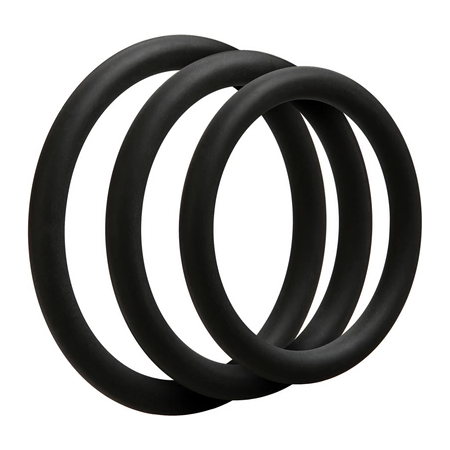 Doc Johnson OptiMALE Thin Silicone Ring Set 3 Sizes Black/Slate