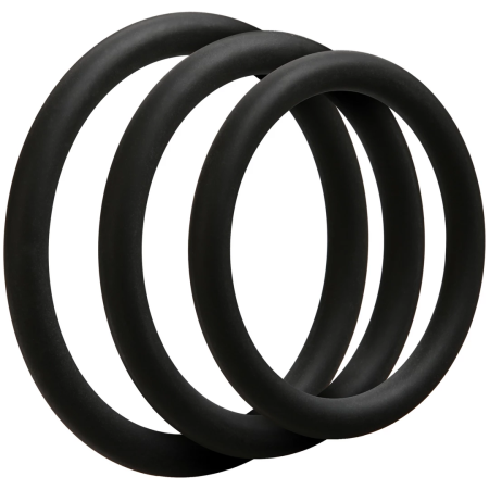 Doc Johnson OptiMALE Thin Silicone Ring Set 3 Sizes Black/Slate