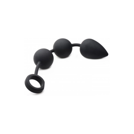 XR Brands Weighted Silicone Anal Beads with Retrieval Loop, Large Size