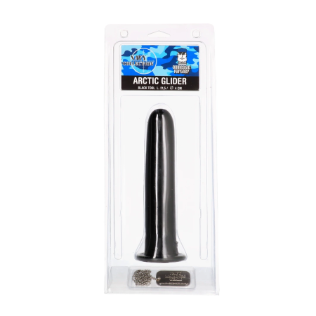 Domestic Partner Arctic Glider Black - Flexible Intimate Plug, Medium