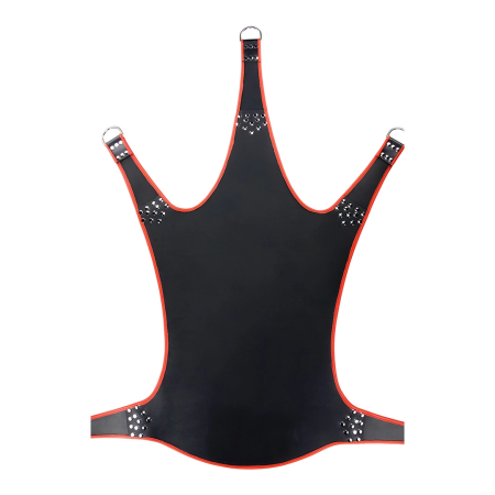 Toys4Lovers Leather Sling Black & Red 5-Point, Genuine Leather, 113x122cm