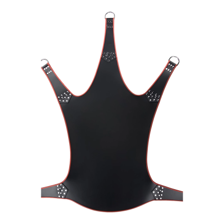 Toys4Lovers Leather Sling Black & Red 5-Point, Genuine Leather, 113x122cm