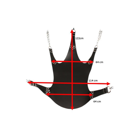 Kiotos Leather Sling 5-Point Suspension System, Black, 113x122cm