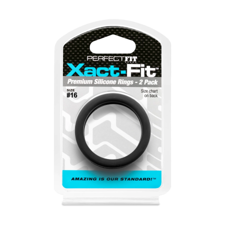 Perfect Fit Xact-Fit #16 Precision 2-Ring Set, Soft Silicone, Black