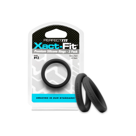 Perfect Fit Xact-Fit #13 Precision Ring Set, 2-Pack, Soft Black Silicone