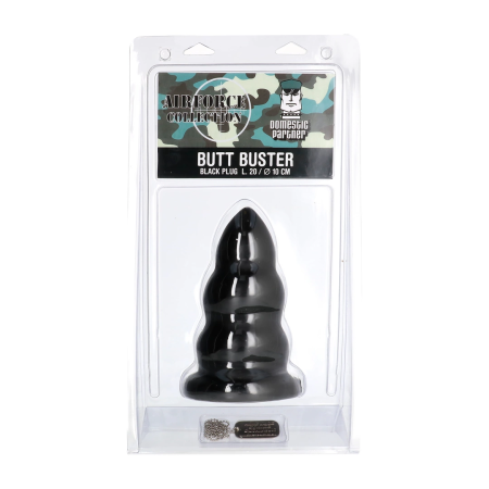Domestic Partner Butt Buster Black 3-Stage Anal Plug Soft Rubber XL