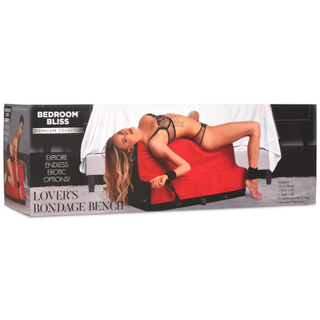 XR Brands Love Bench Red - Ergonomic Adjustable Bondage Furniture