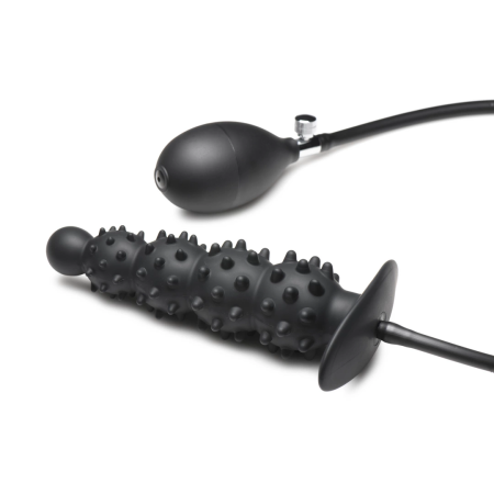 XR Brands Ass Puffer Nubbed Inflatable Silicone Plug Black