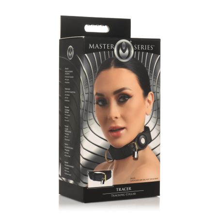 Master Series Tracer Adjustable Tracking Collar Black Faux Leather