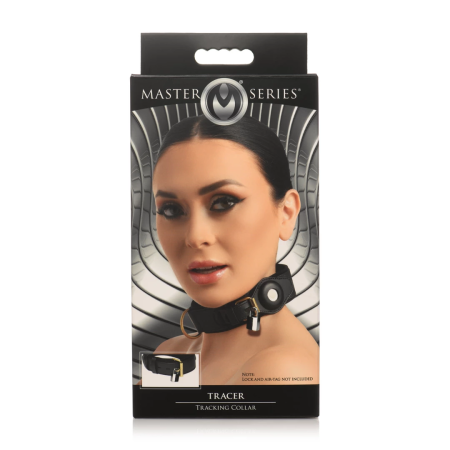 Master Series Tracer Adjustable Tracking Collar Black Faux Leather