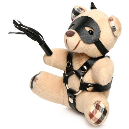 Trinity Vibes Shibari-Inspired Teddy Bear Keychain, Burnt Orange, 10cm
